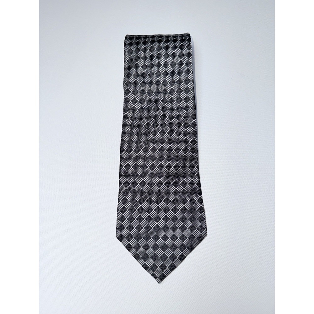 Lauren Ralph Lauren Vintage Silk Tie Gray/Black Geometric‎ Diamond RLL - Picture 6 of 8
